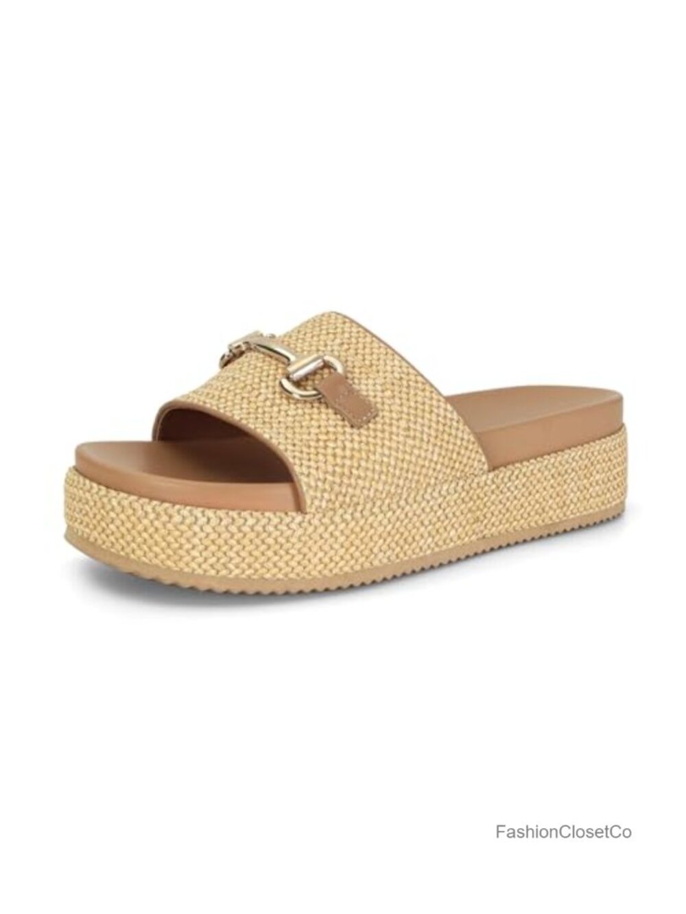 Raffia Platform Sandals Espadrilles Slides Open Toe Slip On Summer Shoes - Picture 4 of 5